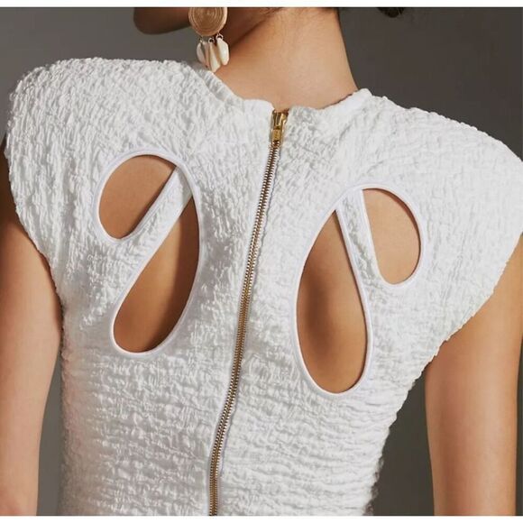 New Anthro Sabina Musayev Bamboo Cut Out Mini Dress Size XL - Picture 5 of 11